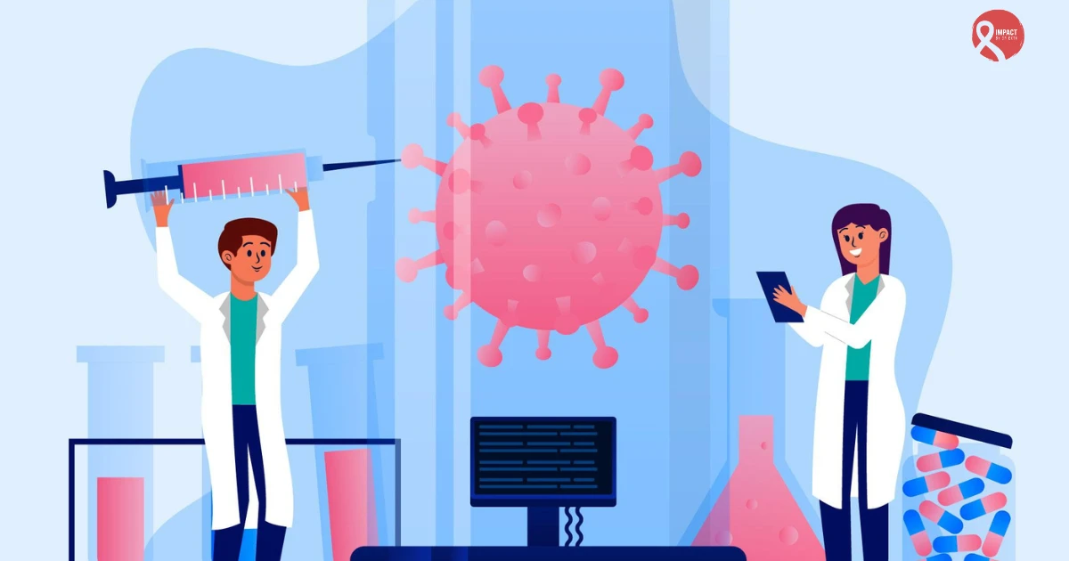 Researchers studying immunotherapy treatment and its success rate in fighting cancer.