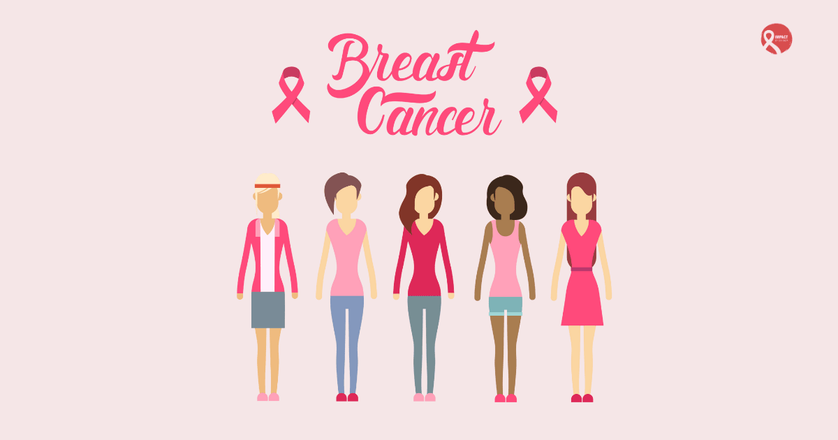 Illustration of women supporting breast cancer awareness with pink ribbons, symbolizing unity and early detection.